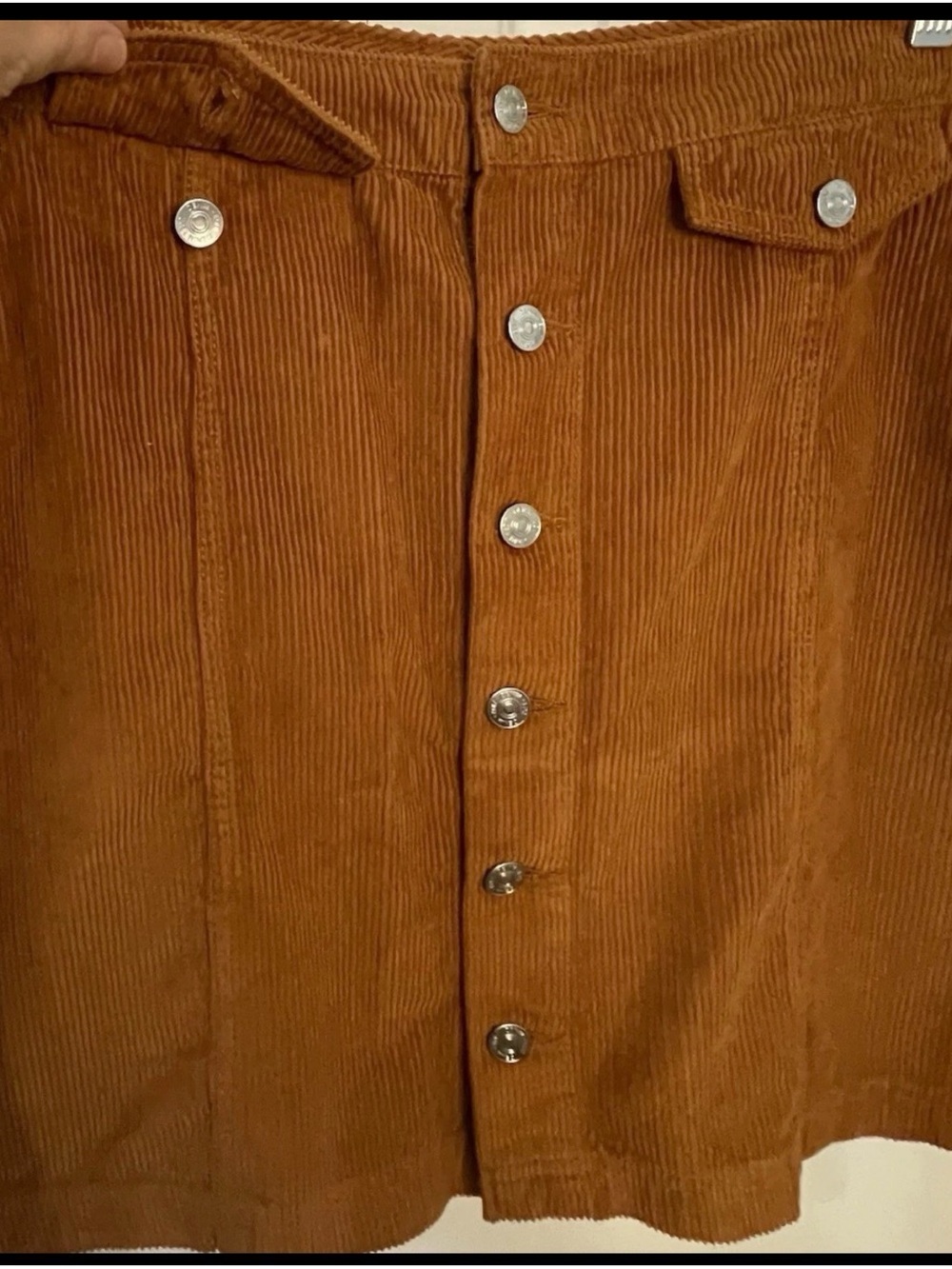 Casual Collection by F & F Rust Orange Corduroy Pencil Skirt Size 12 Pockets - Picture 2 of 5